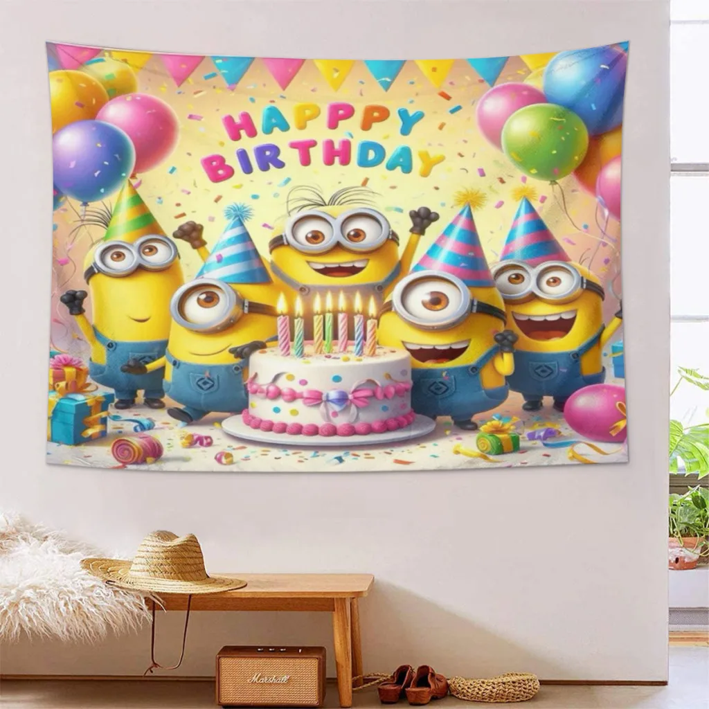 Minion Minions Fabric Tapestry    for Wall Bedroom Room Decorating Items