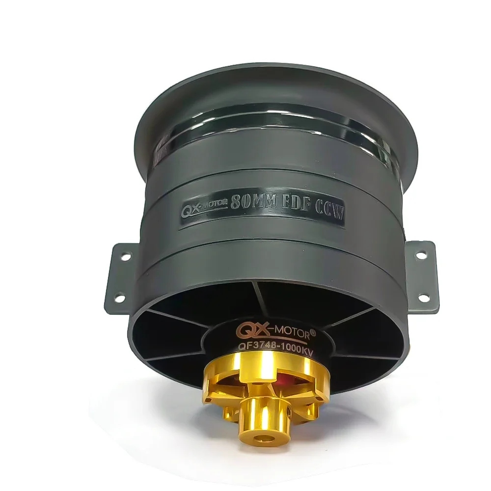 UniFlyQX-MOTOR 80mm EDF 1000kv 12-blade Fan 12s QF3748 Brushless Motor Use 80A ESC For Jet Aircraft Drone Model Accessories