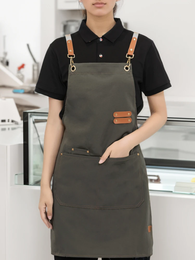 Tablier de cuisine pour femmes, uniformes de serveur, vêtements de cuisine pour hommes, Service alimentaire des Philippines pour Chef Fartuch Kuchenny Delantal Camarero