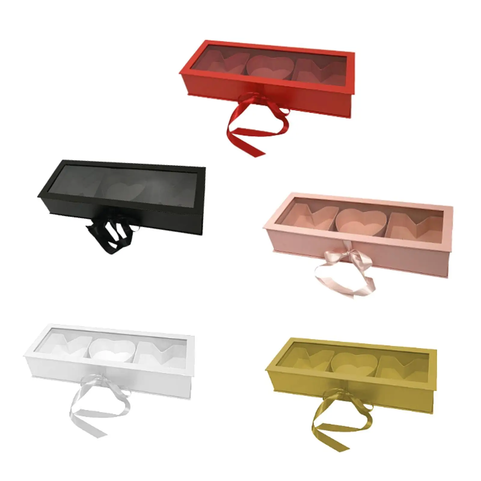 Caixa de presente de flor em forma de letra da mãe 22x7.8x4 polegadas acessório vazio material de papelão versátil com tampa decoração de dia das mães