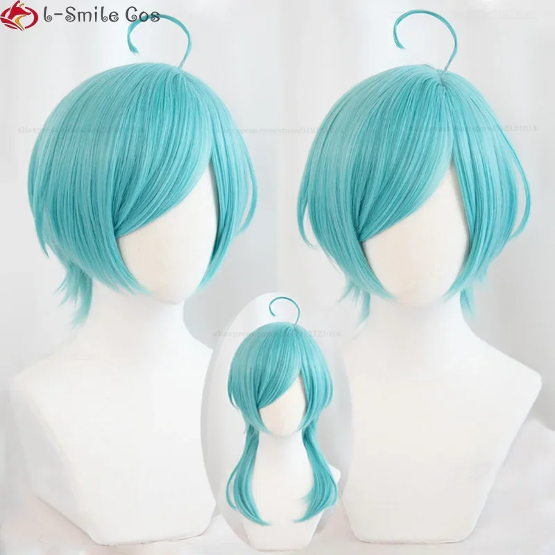 Spel Es Cosplay Shinkai Kanata Cosplay Pruik Puka Korte Blauwe Resistente Haar Shinkai Kanata Anime Pruiken + Pruik Cap