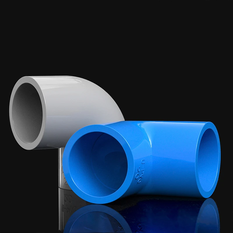 1-20PCS 20-50mm Blue PVC Elbow Water Pipe Fittings 90°  Water Right Angle Bend Joint Fish Tank Fittings
