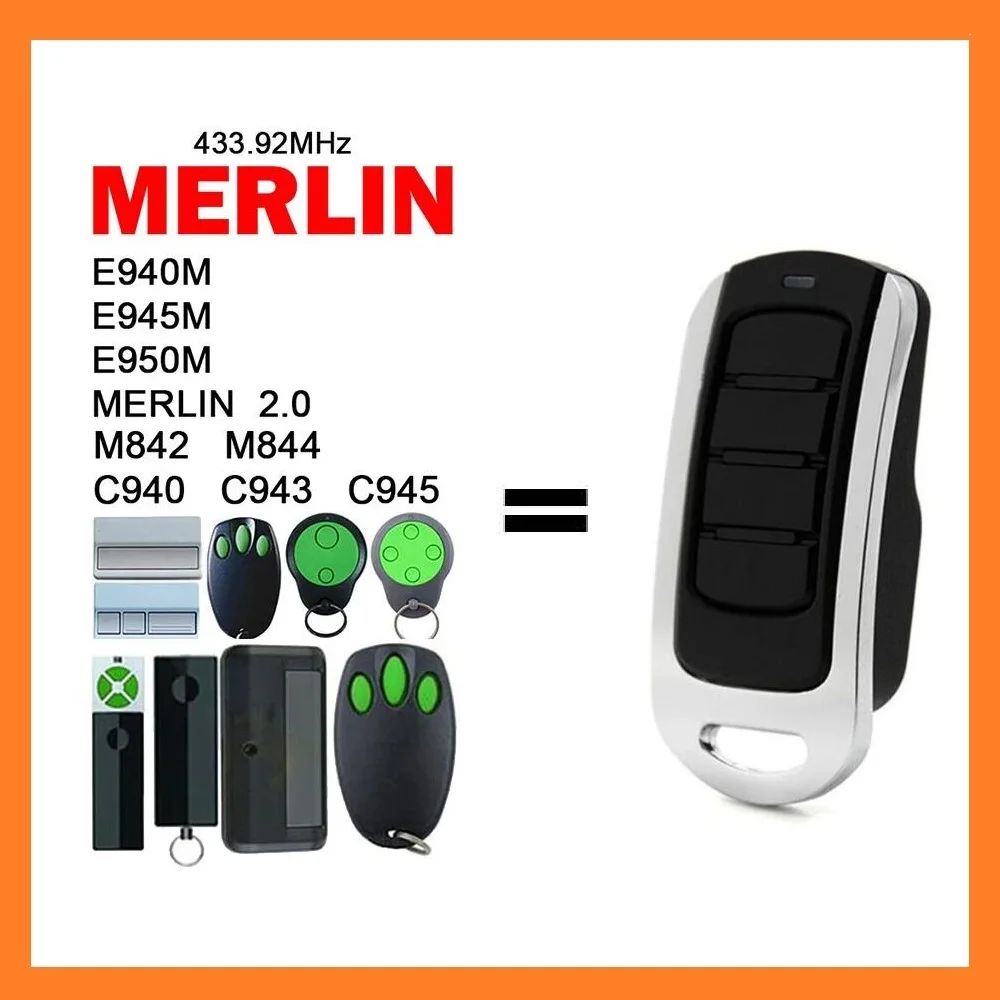 

MERLIN 2.0 M842 M844 C940 C943 C945 E940M E945M E950M Remote Control Garage Door Opener 433.92mhz Replacement Garage Transmitter