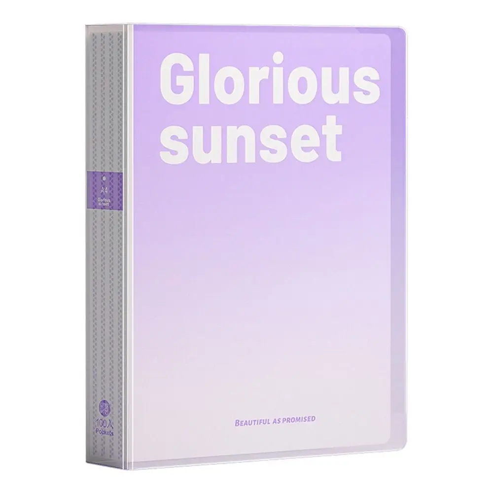 30/40/60/80/100 Pages Storage Booklet Large Capacity Gradient Color Archives Bag Waterproof Multifunctional