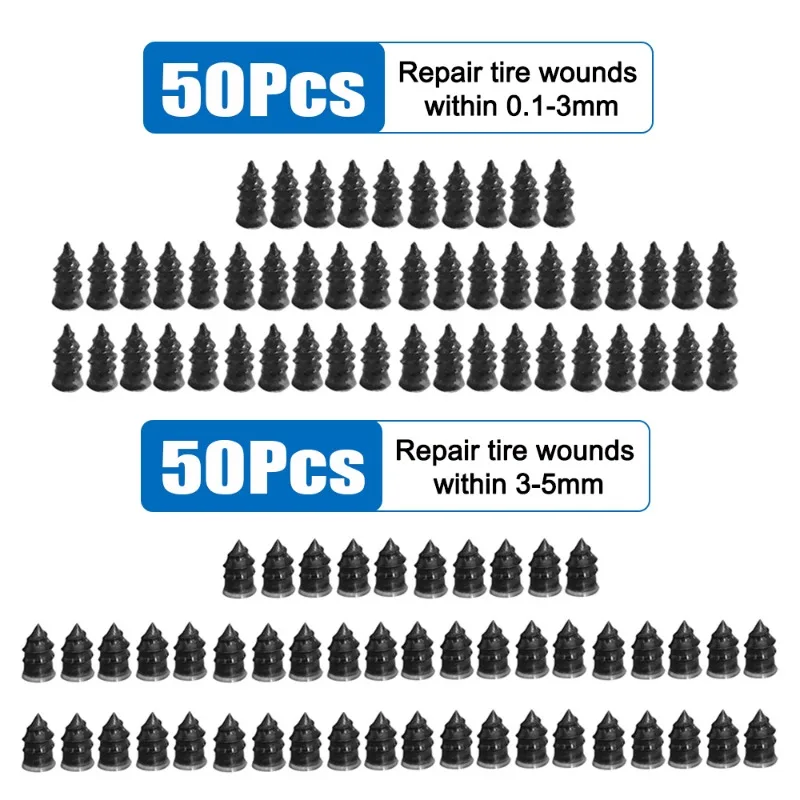 車,オートバイ,スクーター用の侵入修理ゴム,釘付きツール,100個