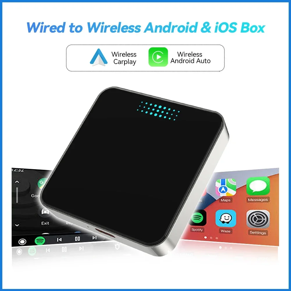 

2024 Android 13 Smart CarPlay Ai Box Wired To Wireless CarPlay Wireless Android Auto for Netflix for YouTube GPS 5GWiFi