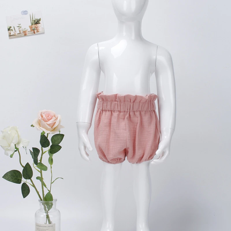 Entzückende Shorts für kleine Jungen und Mädchen, Sommer, weich, atmungsaktiv, muslimische Baumwolle, für Kleinkinder, Pumphose, Gummibänder, Taille, Kinder-Shorts – Detail 3