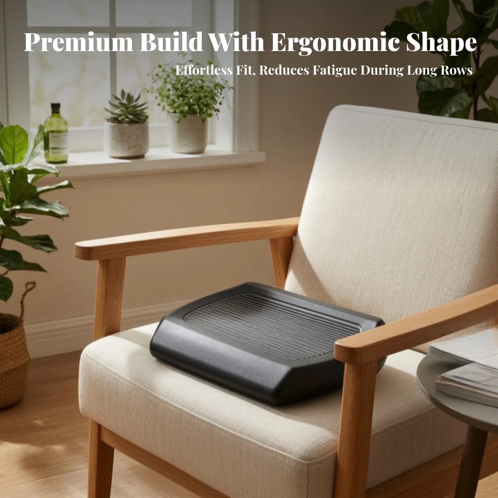 Rowing Machine Seat Cushion Ergonomic Rower Seat Cushion Molded Supportive for Rowers, Home Gym
