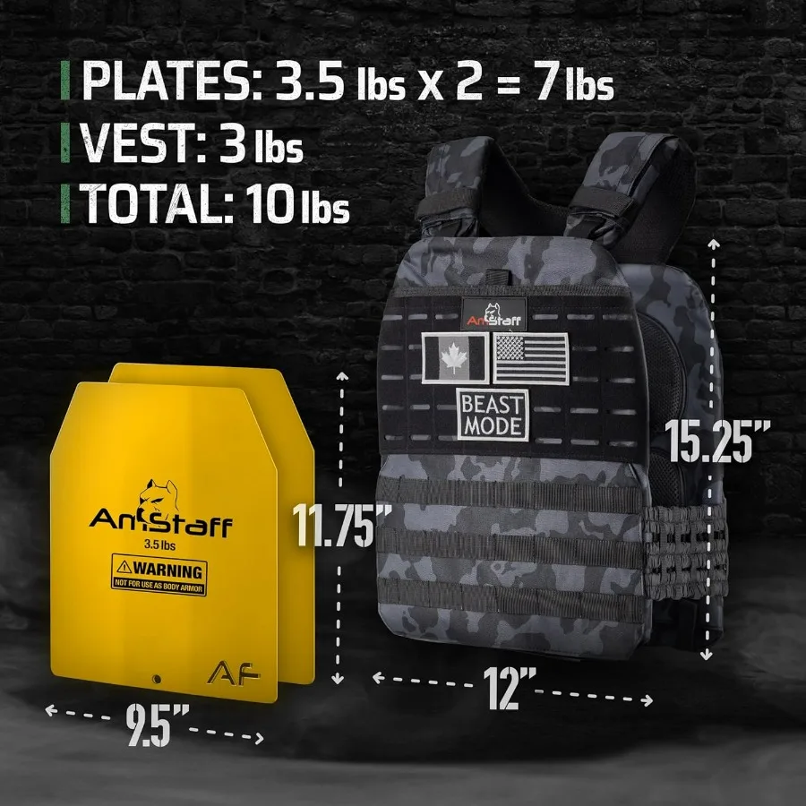 سترة Amstaff التكتيكية المرجحة لتمارين اللياقة البدنية سترة وزن قابلة للتعديل مع تصميم متعدد الاستخدامات يمكن ارتداؤها مثالية للقوة Tr