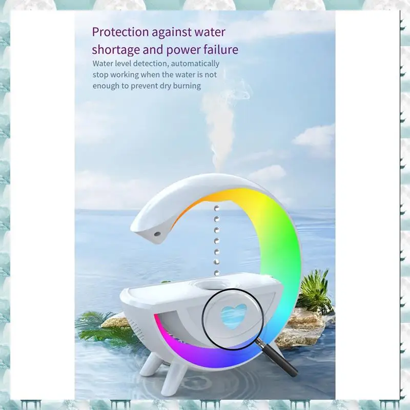 

Caci Anti-Gravity Air Humidifier 350Ml With Bluetooth 5.0 Speaker RGB As Shown For Home Office Humidifier