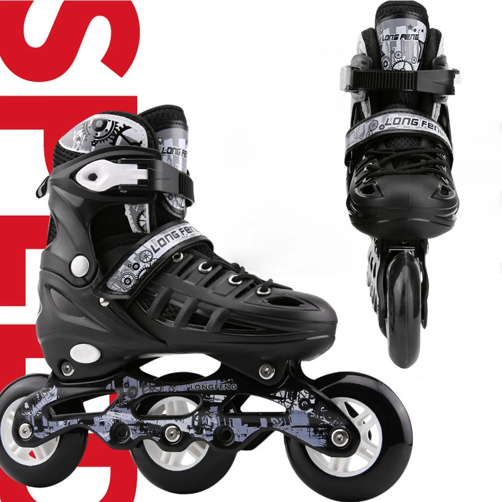 

Профессиональные 3-колесные роликовые коньки для взрослых, обувь для роликовых коньков, слаломные кроссовки для скоростного катания, гоночные коньки, регулируемый размер 35-42