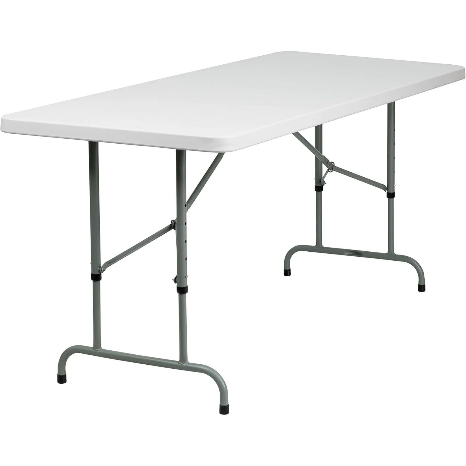 

US Kathryn 6' Rectangular Adjustable Plastic Folding Event Table, Folding Portable Banquet Table