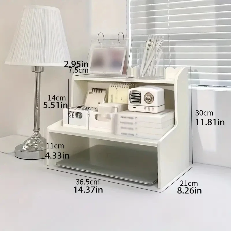 Imagem -05 - Multi-layer Desktop Shelf Organizadores Pequeno Organizador de Mesa de Escritório Acessórios de Papelaria Material Escolar