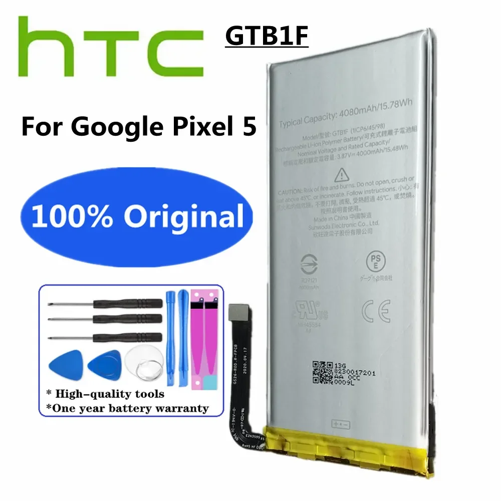 

Оригинальный сменный аккумулятор GTB1F 4080 мАч для HTC Google Pixel5 Pixel 5 GD1YQ GTT9Q Phoen батареи Быстрая доставка + Инструменты