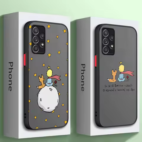 Matte Case For Samsung A52 A53 A12 A13 A14 A21s A22 A24 4G A32 A34 A54 A53 A70 A72 A73 5G Phone Cover Cartoon Little Prince