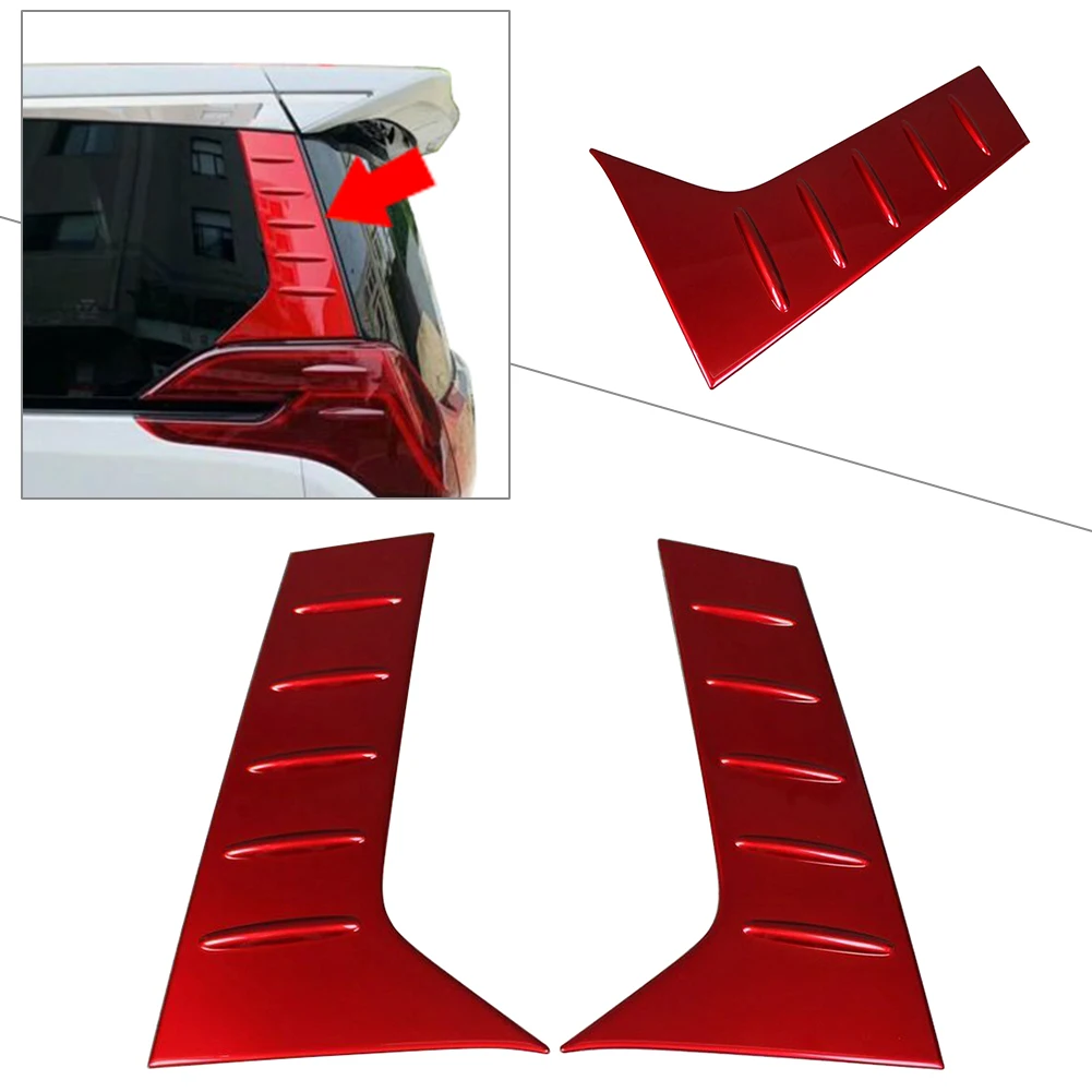 2Pcs Car C-Pillar Molding Cover Trims Red ABS For Toyota Alphard Vellfire 2016 2017 2018 2019