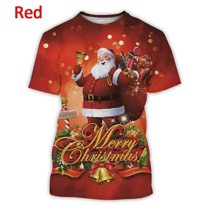 Christmas Present Graphic T Shirt 3D Xmas Printing T-shirts For Men Children Funny Streetwear Teens Women Y2k Funny Clothing Top