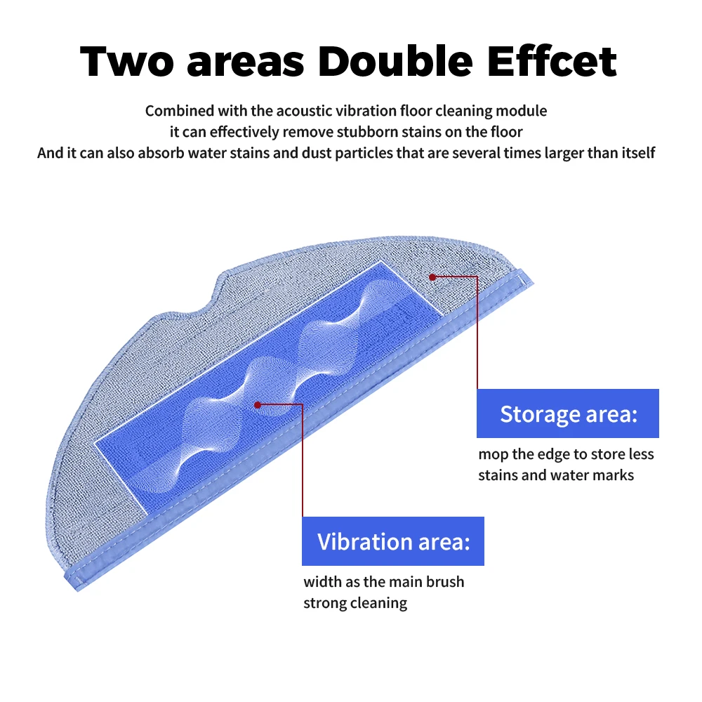 وسادات قماش ممسحة لـ Roborock S7 S7MaxV Ultra S70 S75 S7Max T7S T7S Plus T8Plus G10 G10S G10s Pro G10S مماسح قابلة للغسل وقابلة لإعادة الاستخدام