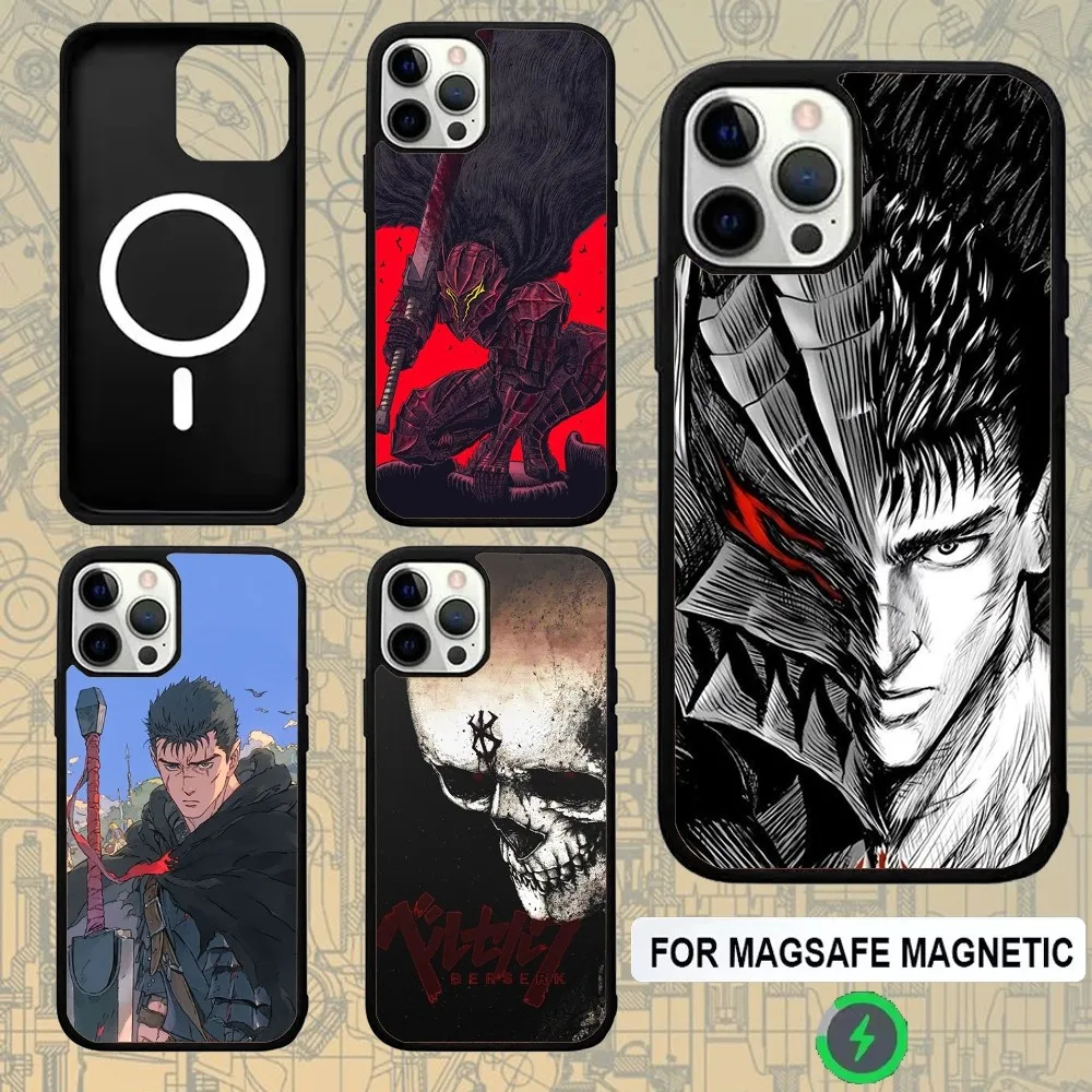 

Japan Anime Berserk Guts Phone Case For IPhone 16e,16,15,Pro,Max,14,Plus,13,12,11 Magesafe Magnetic Wireless Charge Cover