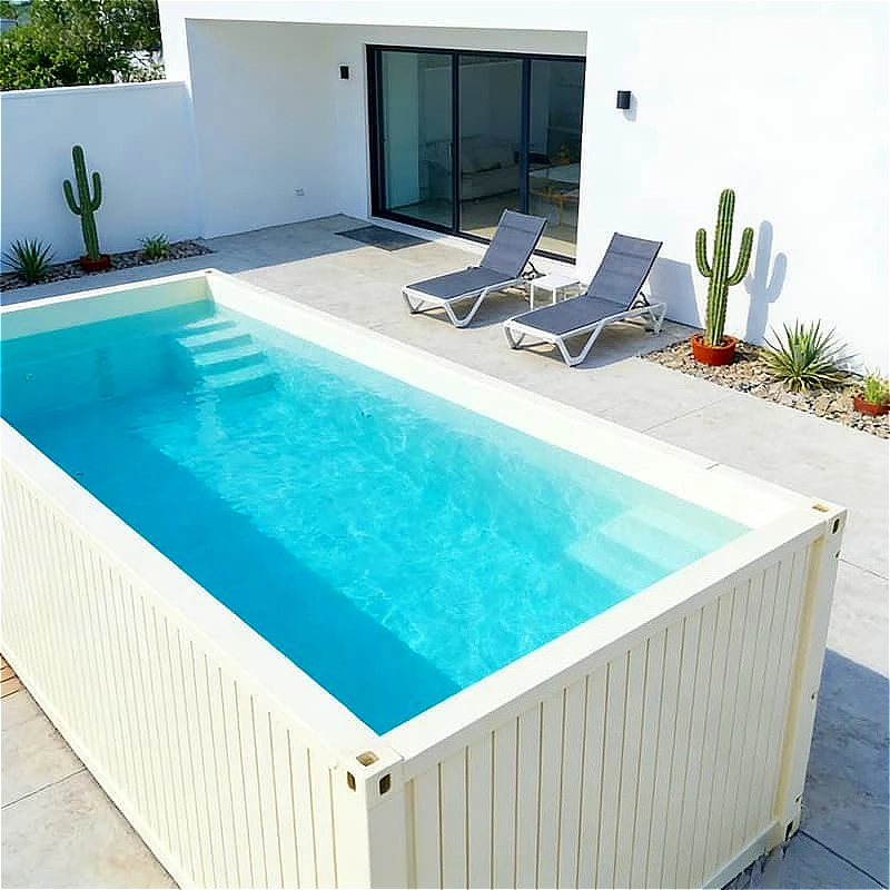 Luxury shipping container pool 40ft waterproof durable outdoor above ground pool garden terrace backyard relaxation Customized