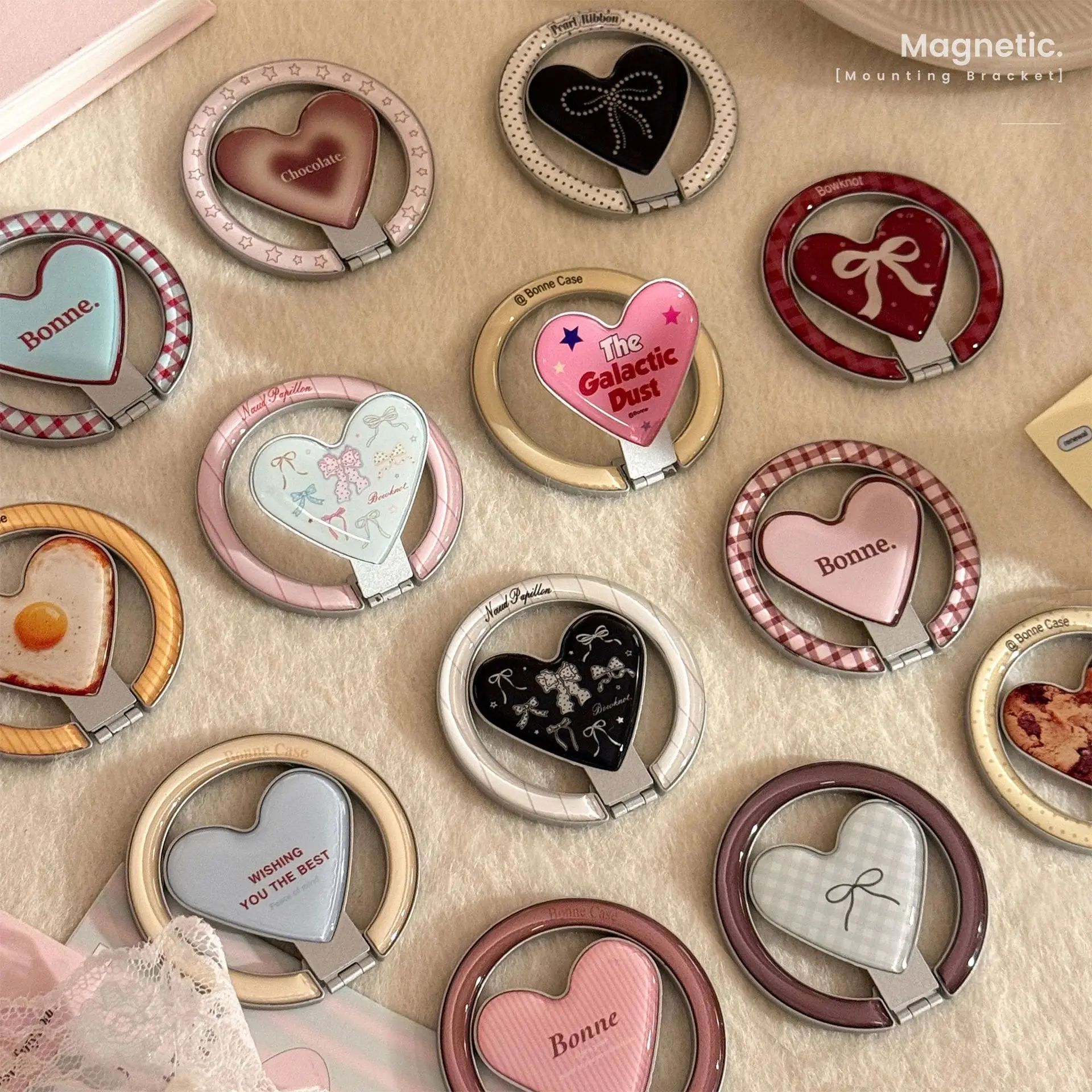 Love Strong Magnetic Phone Grip Tok Holder Foldable Kawaii Adjustable Portable Doodle Magnet Cellphone Stand Support for Cell