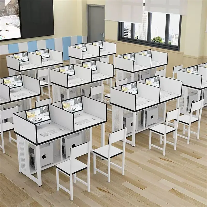 School computer room desk training table and chair single computer room double multimedia training