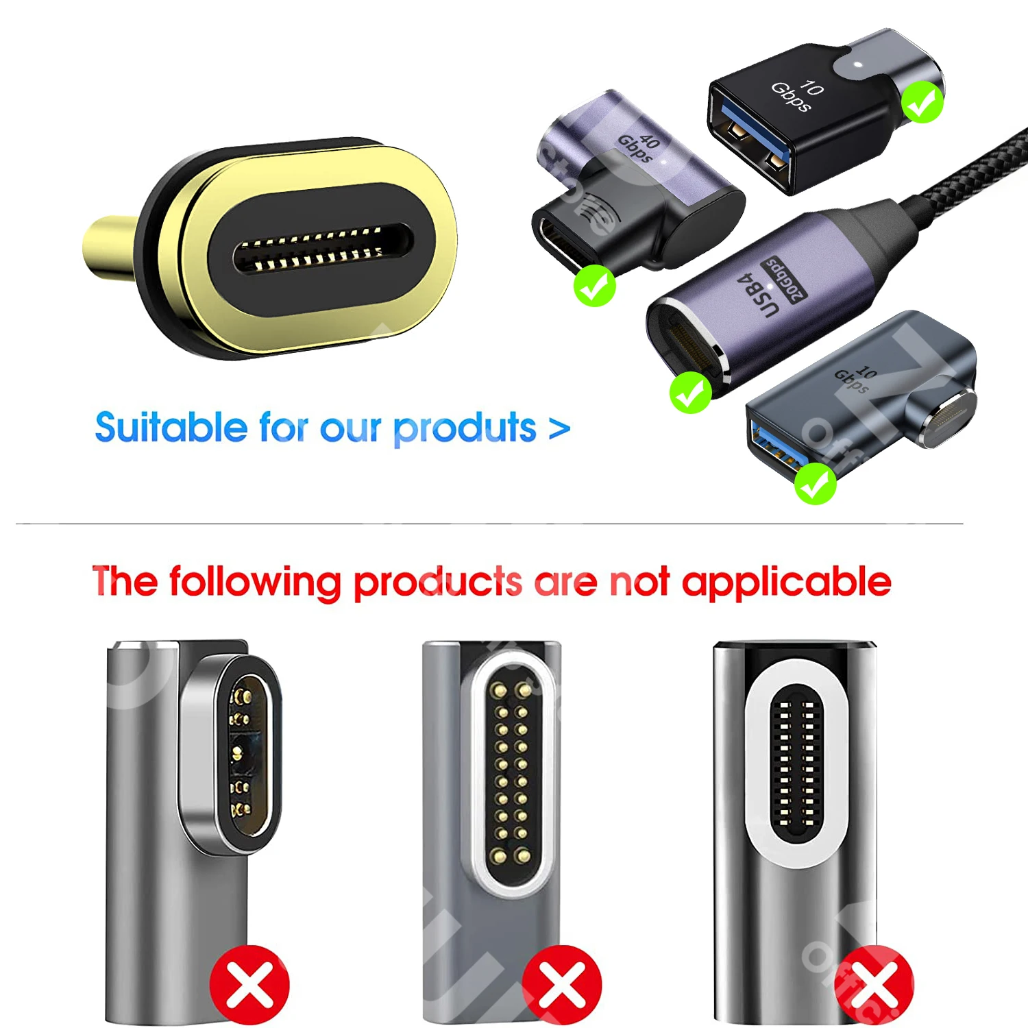 3/5/10Pcs 24-Pin USB Type C Magnetic Cable Adapter For USB4.0 Magnetic Adapter Mobile Phone Dust Plugs Magnetic Tips Converter