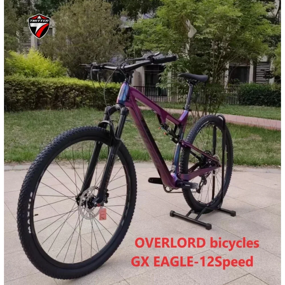 TWITTER OVERLORD GX EAGLE-12S Hydraulic disc brakes AM class dual suspension carbon fiber mountain bike ROCKSHOX Fork suspension