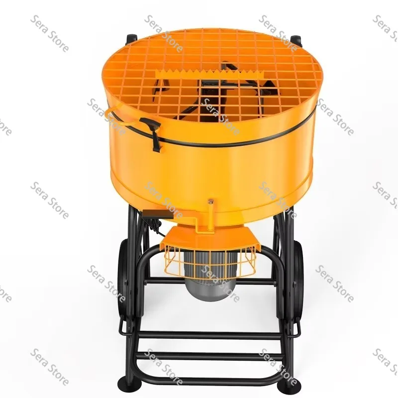 Electric Portable Forced Action Pan Mixer 120L Mobile Wheel Concrete Cement Screed Mixer for Construction Mortar Mixing Work