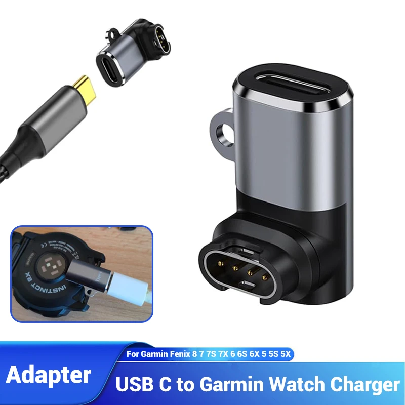 1/2 pcs For Garmin Fenix 8 7 7S 7X 6S 6 Forerunner 955 965 970 740 Instinct 3 2 2X 2S USB-C Garmin Charging Cable Adapter