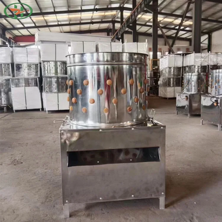 Best Selling Hongzhou #60 New Automatic Poultry Plucker Feather Removal Machine Stainless Steel 304 1 Year Warranty 48kg for