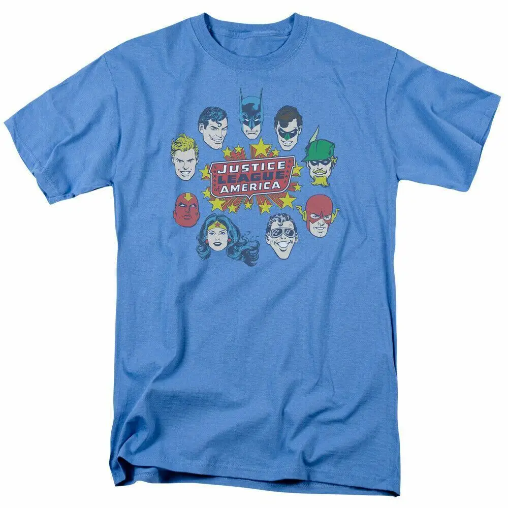 Justice Head Circle T Shirt Mens Licensed  Comic Carolina Blue