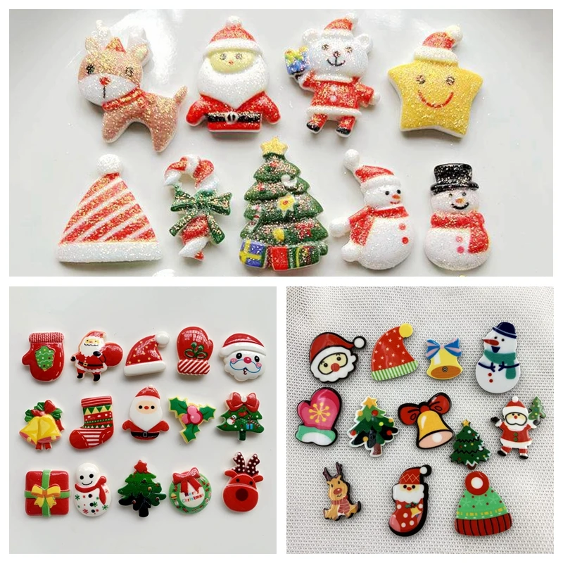 20Pcs New Cute Mini Christmas Collection Series resina Flatback Cabochon Scrapbook Kawaii abbellimenti accessori