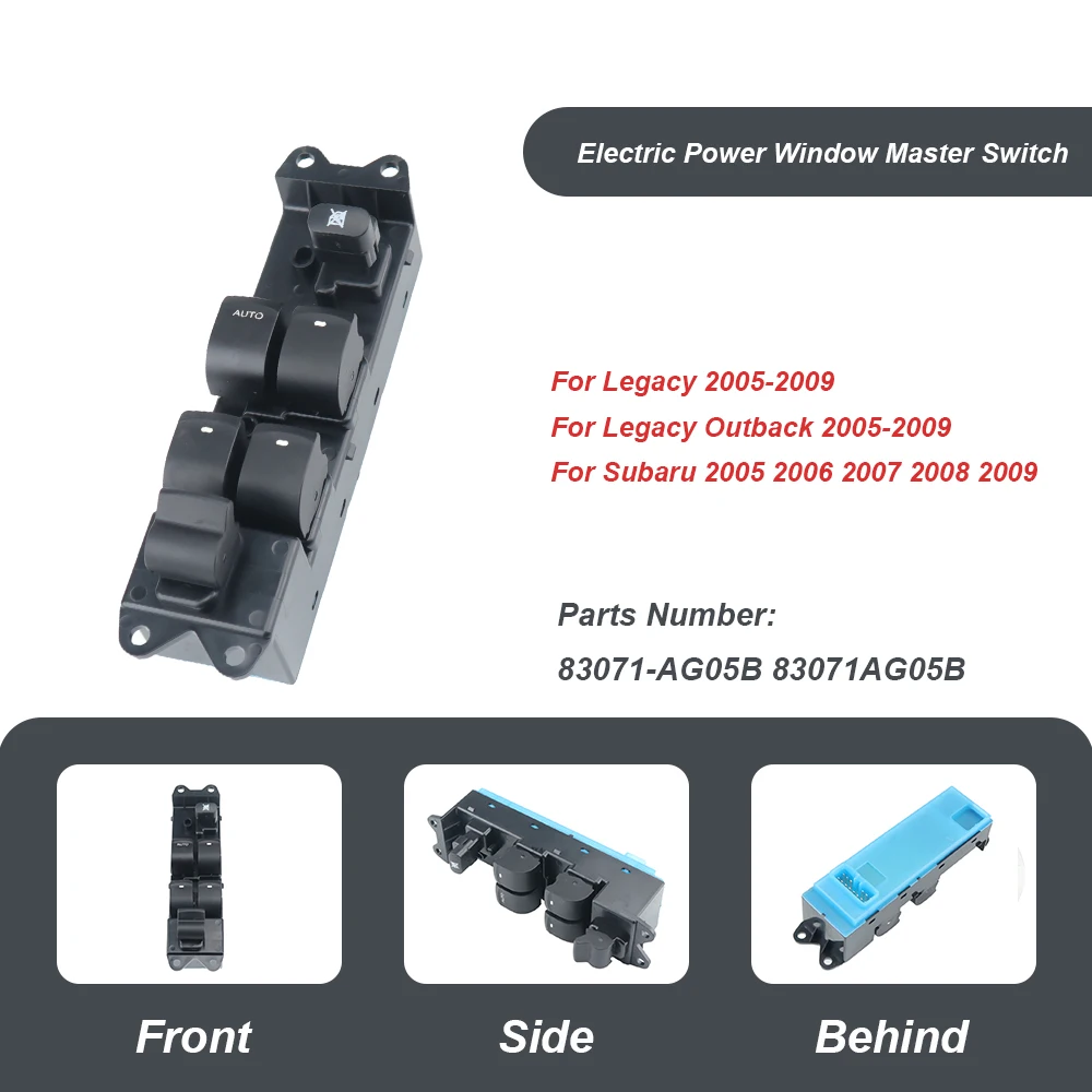 

For Subaru Outback Legacy 2005 2006 2007 2008 2009 83071AG05B Car Parts Power Window Master Switch Front Left Driver