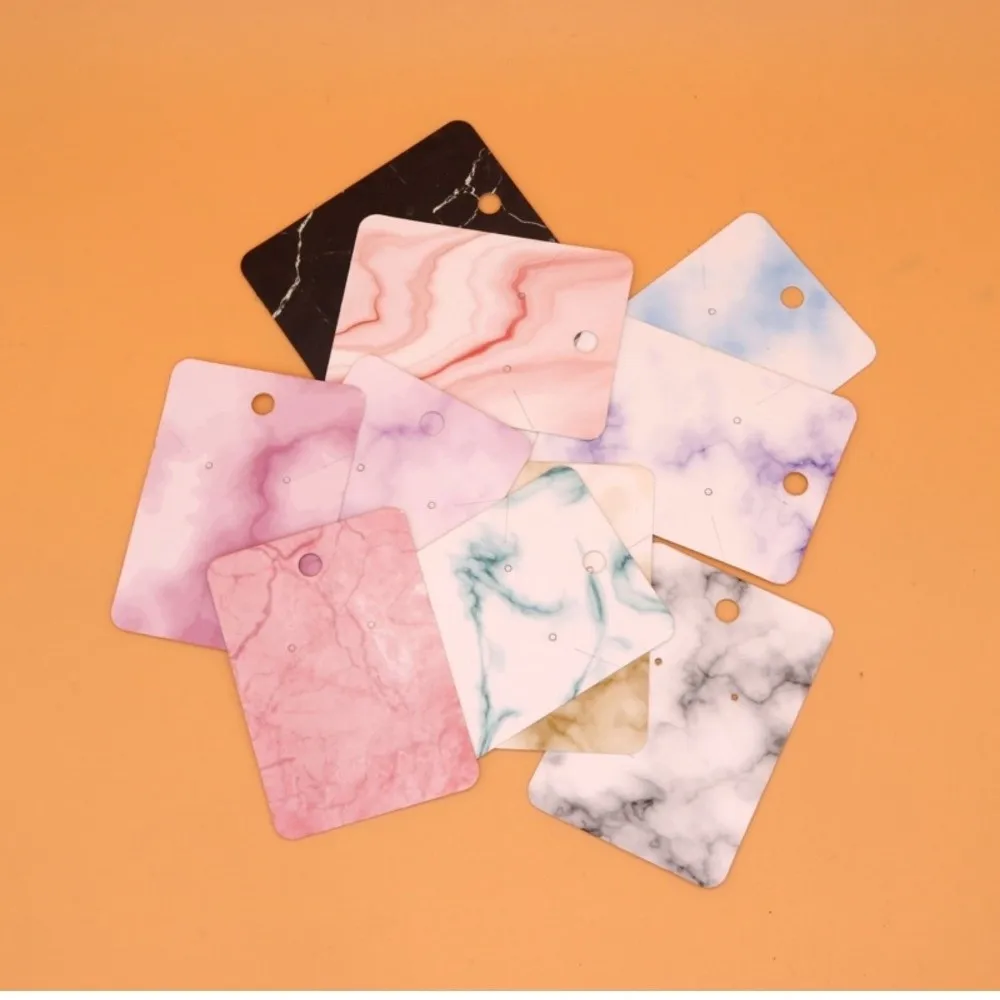 

100pcs Marble Earring Cards Colorful Abstract Style Card Paper Holder Earring Display with Gold Lines Display Card