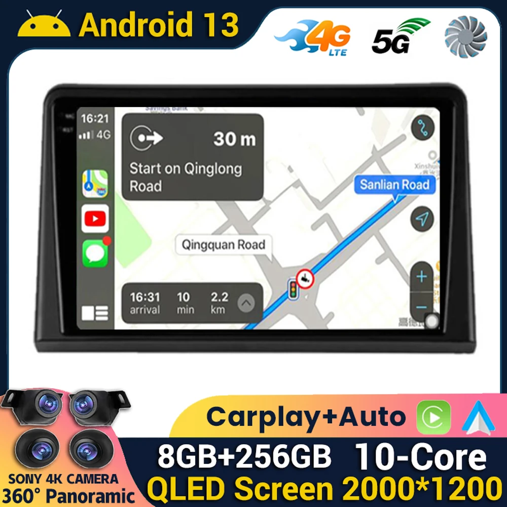 

Android 13 Carplay Auto 360 CameraFor Renault Express 2021 Car Radio Video Multimedia Player GPS Navigation Audio Autoradio WIFI