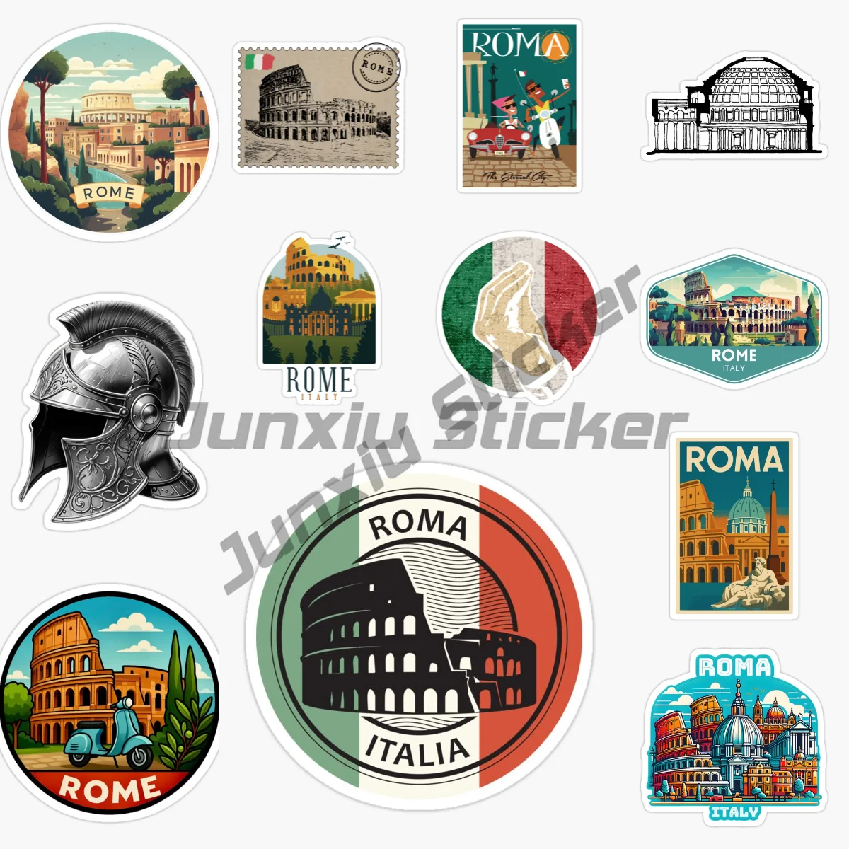 

ROMA ITALIA национальный флаг пейзажный шлем велосипед мотоцикл ноутбук автомобильная наклейка виниловая самоклеящаяся декоративная крышка царапины DecaI