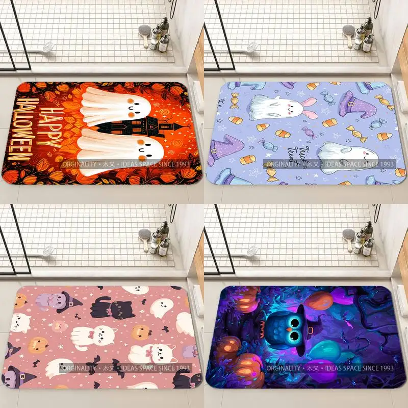 

Счастливый Хэллоуин Призраки Украшение гостиной Домашний диван Нескользящий ковер Кабинет Спальня Татами Детский мягкий напольный коврик