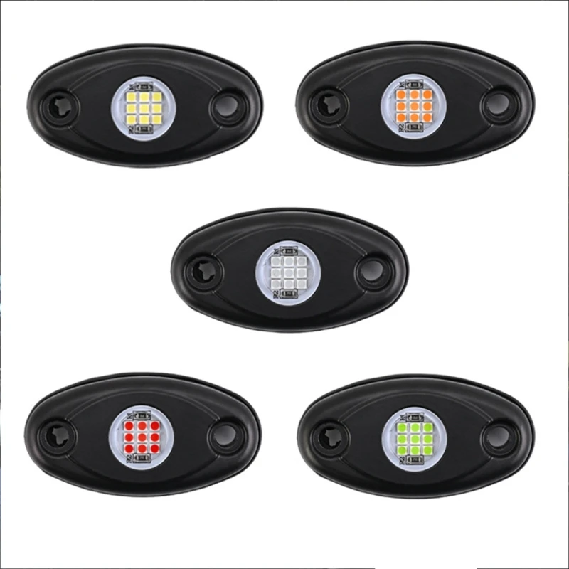 

2 Pods LED Rock Lights Trail Rig Lamp 9 LEDs Underglow Lights Universal for Pickups IP67 Waterproof