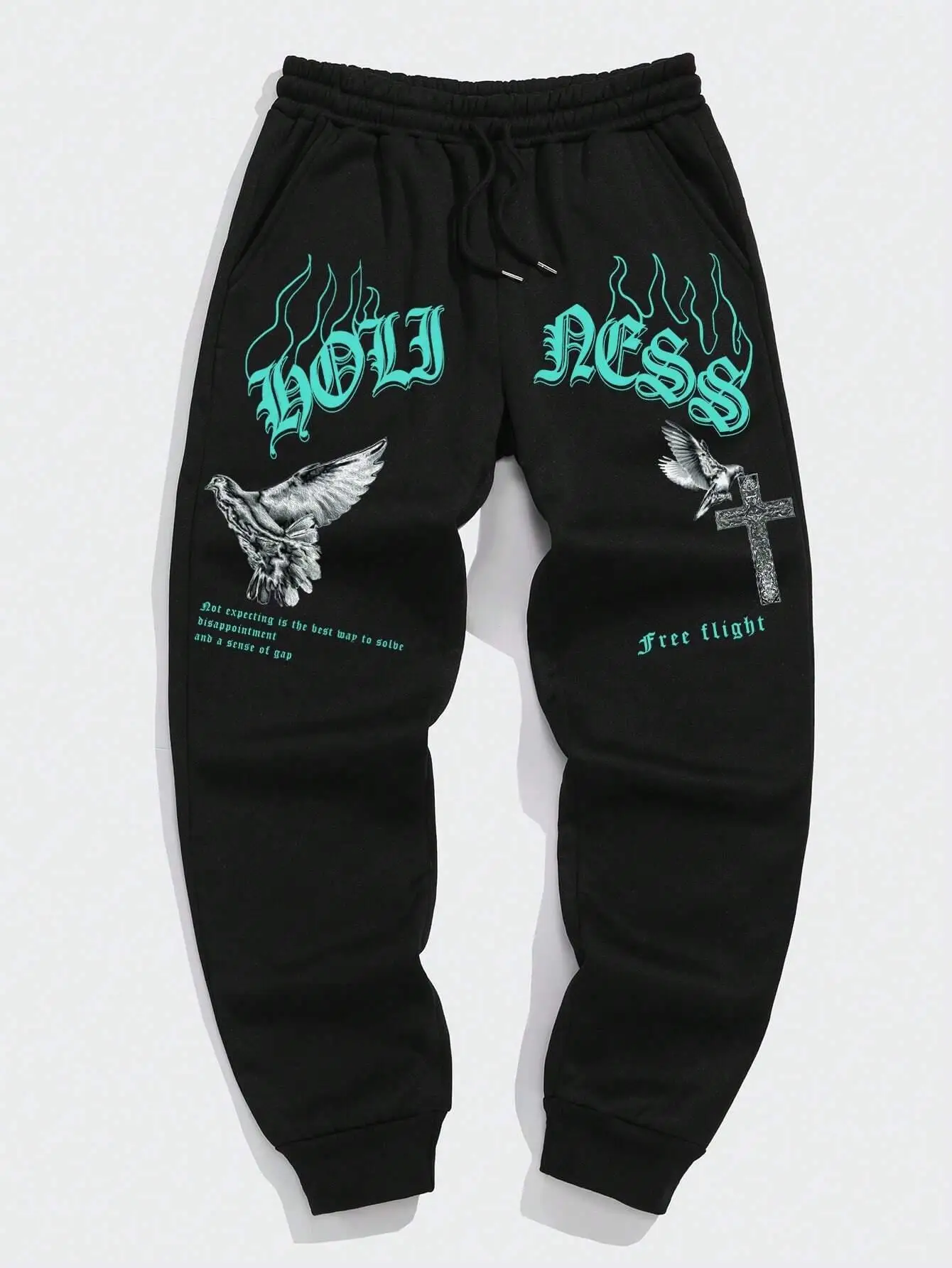 

Funny Pattern Printing Casual Fashionable Women Britches Versatile Loose Trousers With Drawstring Pockets Sweatpants