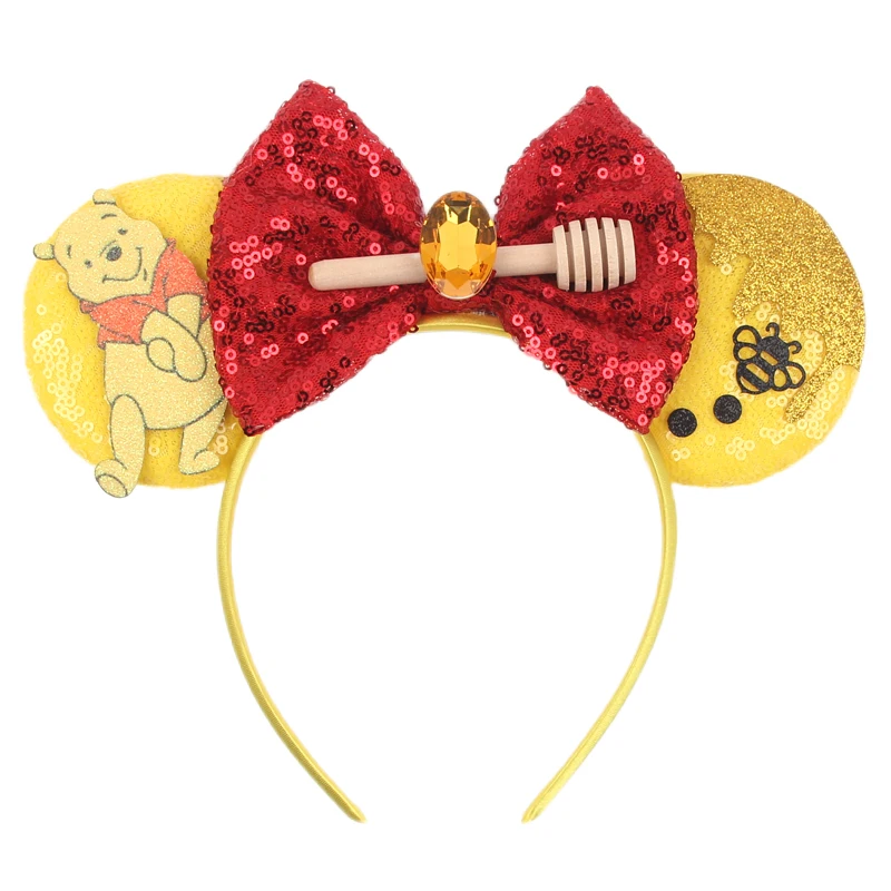 2024 Disney Winnie Ears Headbands For Girl Women Sequin 5\