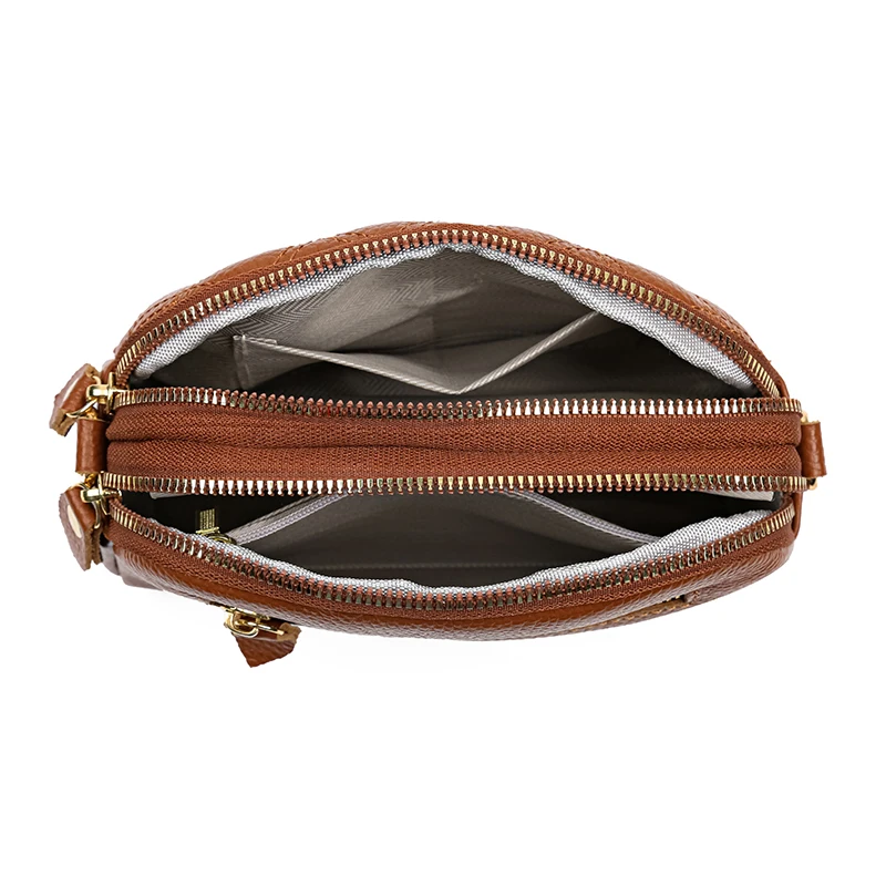 New 100% Genuine Leather Women\'s Messenger Bag High Quality Female Shoulder Bags Retro Trendy Girl Handbag Wallet Sac A Main