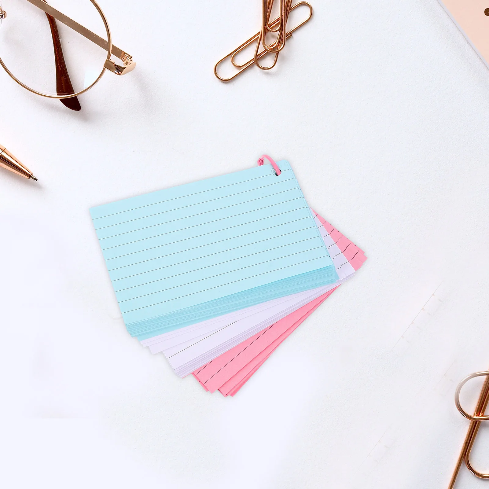 Quaderni indice bianco vuoto 1 anello in metallo promemoria carta ufficio schede indice colorate flashcard foderate tascabili raccoglitore strumenti di apprendimento