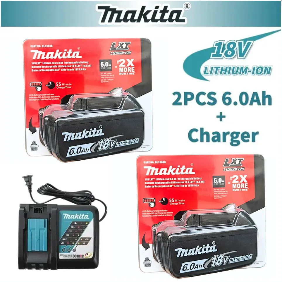 100% original Makita 18V 6.0Ah Rechargeable Battery ,For Makita BL1830 BL1830B BL1840 BL1840B BL1850 BL1850B Power Tools Battery