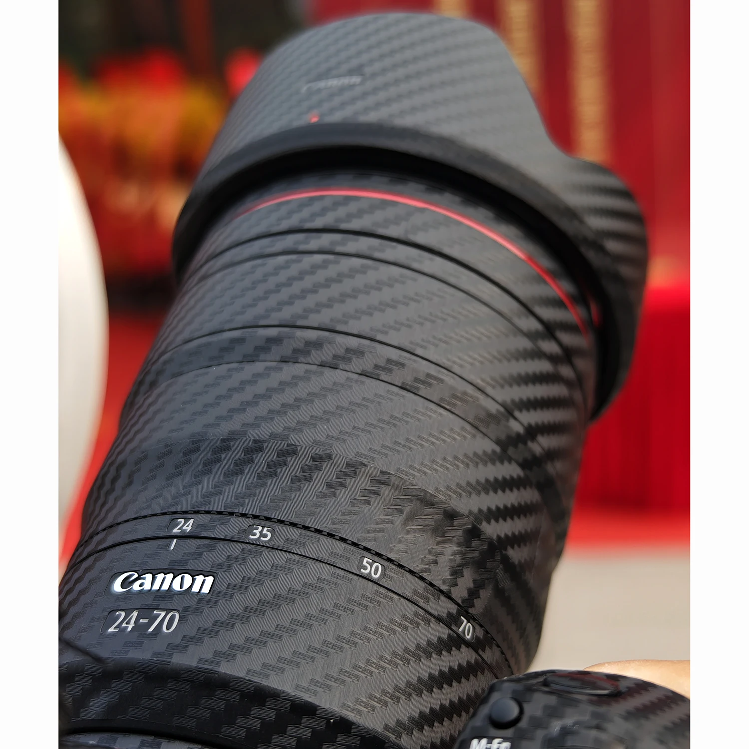 Защитная Наклейка против царапин, кожаная пленка для телефона F2.8 L IS USM, объектив камеры, сделанная на заказ, покрытие