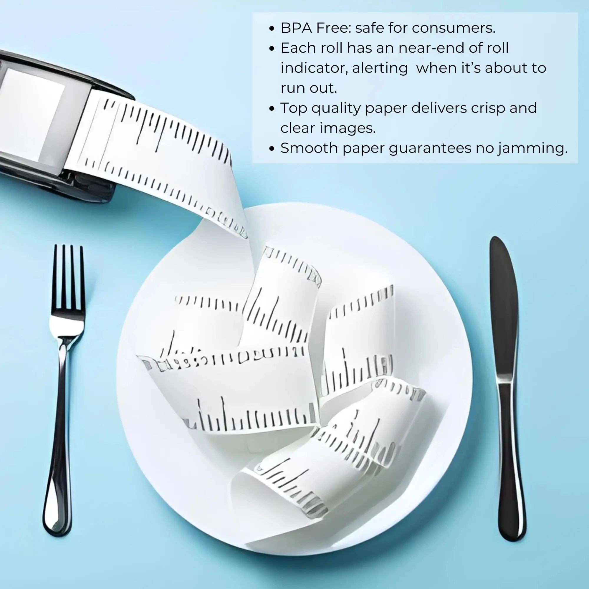 لفات ورق لبطاقات الائتمان الحرارية مقاس 80 × 80 مم متوافقة مع طابعات سامسونج