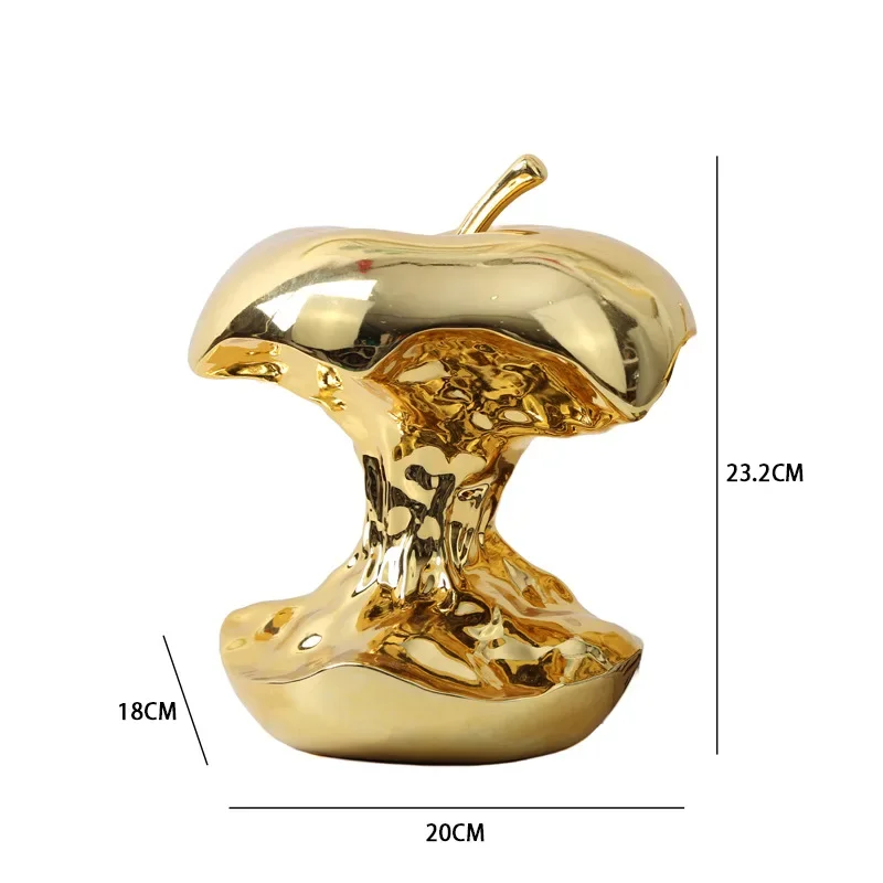 Art electroplating apple resin creative ornaments living room office entrance desktop wine cabinet soft decoration crafts