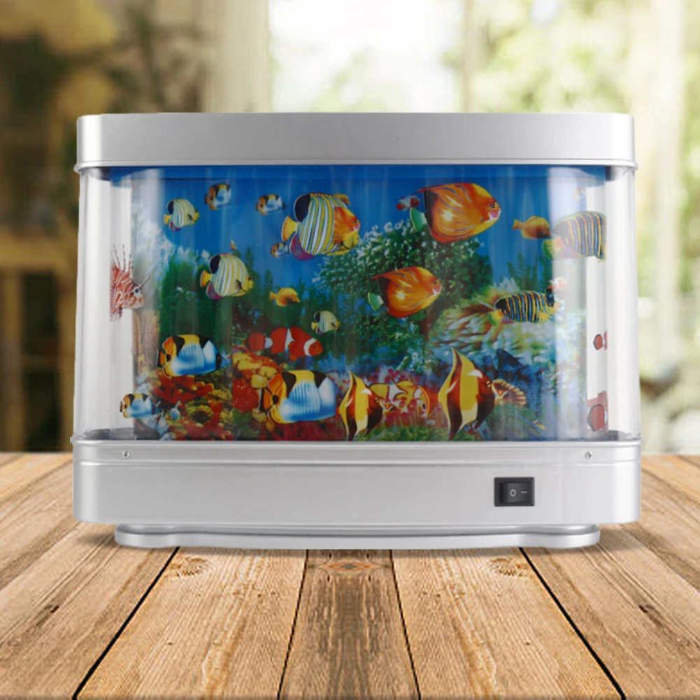 LED Artificial Aquarium Night Light with Moving Fish Fake Aquarium Decorative Lamp Simulated Fish Aquarium Lamp Gift for Kids