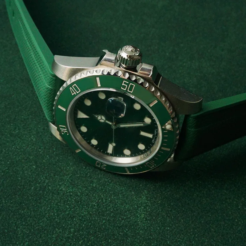 Nueva correa de reloj de goma fluorada para Seriko Blancpain Tudor 20mm 22mm con estampado de tela vela FKM correas de reloj de goma hombre buceo impermeable