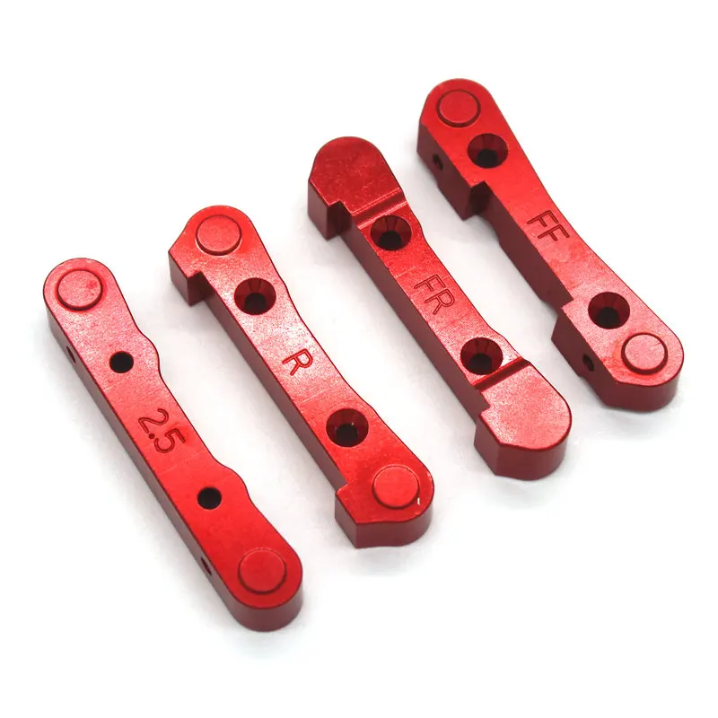 Accessori in metallo JIUSI MT14R PT14R WB12 per auto telecomandate: Collezione di parti rosse per braccio oscillante e coppa dello sterzo